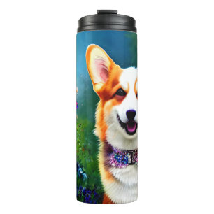 Corgi Flower Garden Thermal Tumbler