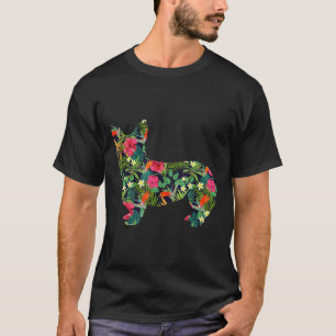 Corgi Flower Print Floral Dog Hawaiian Women T-Shirt