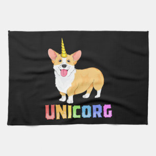 Corgi for Kids Girls Unicorg Unicorn Corgicorn Dog Tea Towel