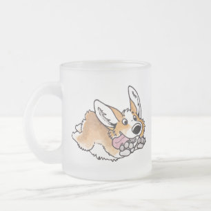 Corgi Frosted Glass Coffee Mug