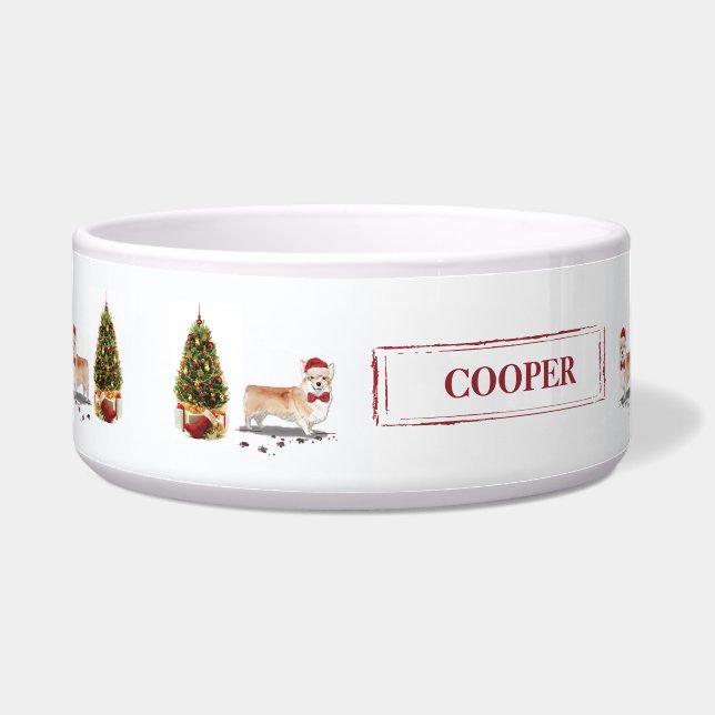 Corgi Funny Christmas Dog with Tree (Left)