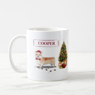 Corgi Funny Christmas Dog with Tree Coffee Mug