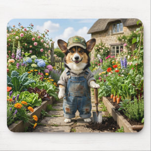 Corgi Gardener Mouse Mat