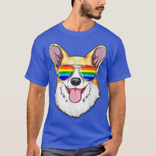 Corgi Gay Pride Flag LGBT Rainbow Sunglasses Corgi T-Shirt