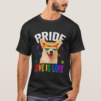 Corgi Gay Pride Lgbt Rainbow Flag Dog T-Shirt