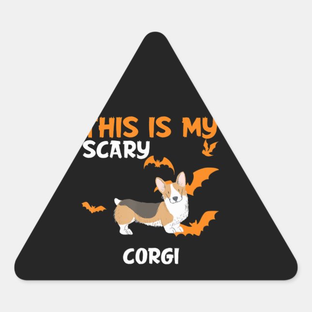 Corgi Gift | Corgi Dark Spot Costume Halloween Triangle Sticker (Front)