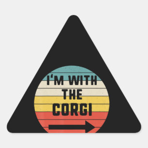 Corgi Gift   Corgi Halloween Costume Vintage Triangle Sticker