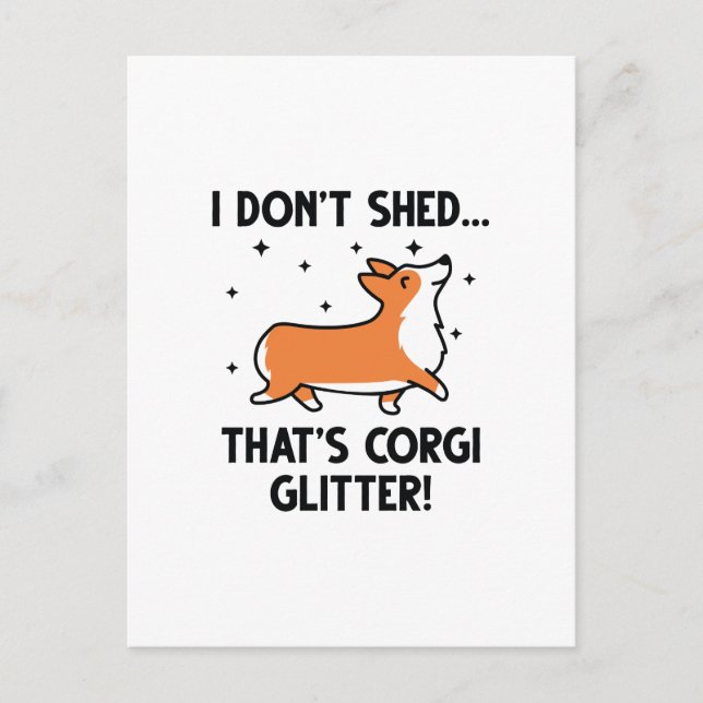 Corgi Glitter Postcard (Front)