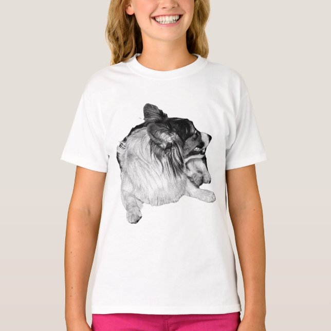Corgi Glow in Grey T-Shirt (Front)
