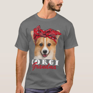 Corgi Grandma Cute Corgi Dog Bandanna  T-Shirt