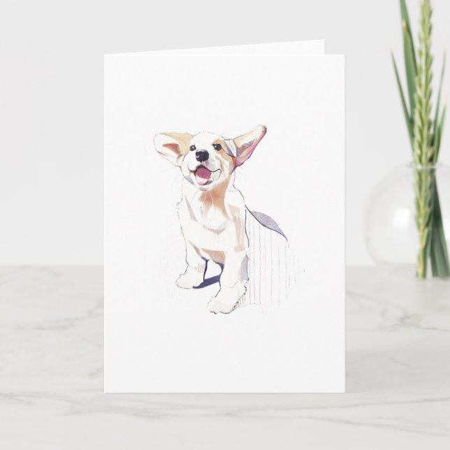 Corgi Greeting Card – Pembroke Welsh Corgi (Front)