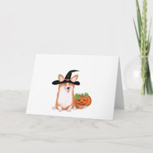 Corgi Halloween card