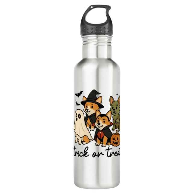 corgi halloween costume  710 ml water bottle (Front)