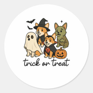 corgi halloween costume  classic round sticker