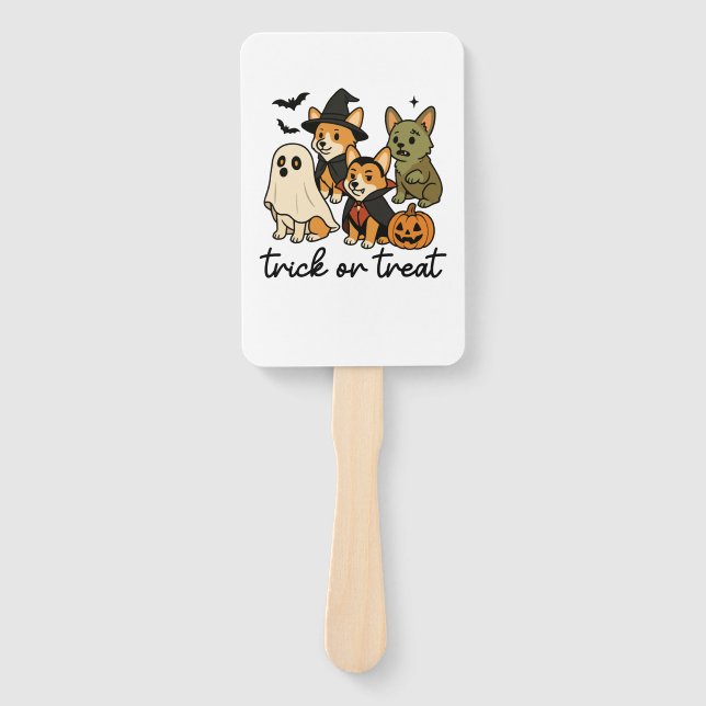 corgi halloween costume  hand fan (Front)