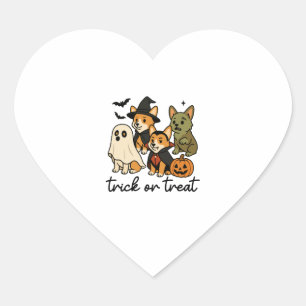 corgi halloween costume  heart sticker
