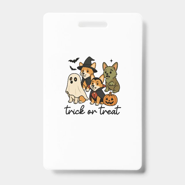 corgi halloween costume  ID badge (Front)