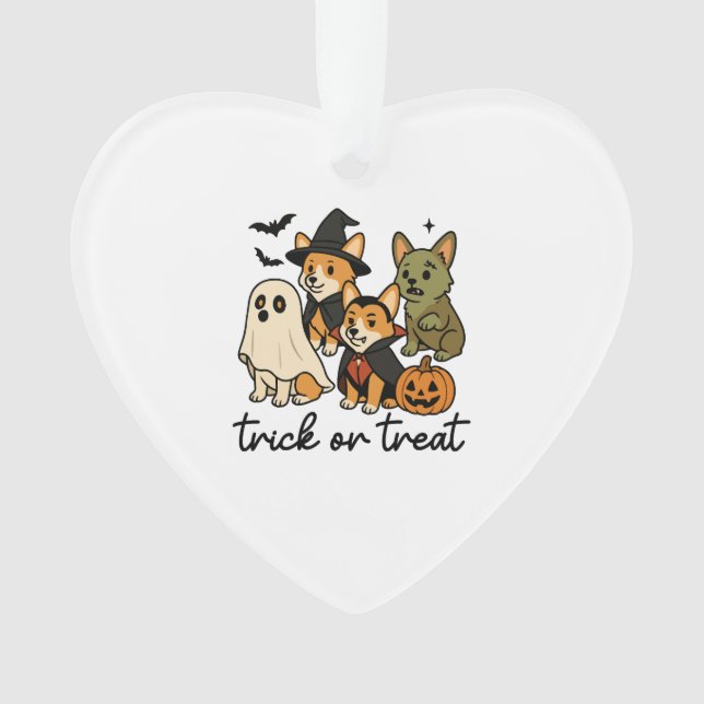 corgi halloween costume  ornament (Front)