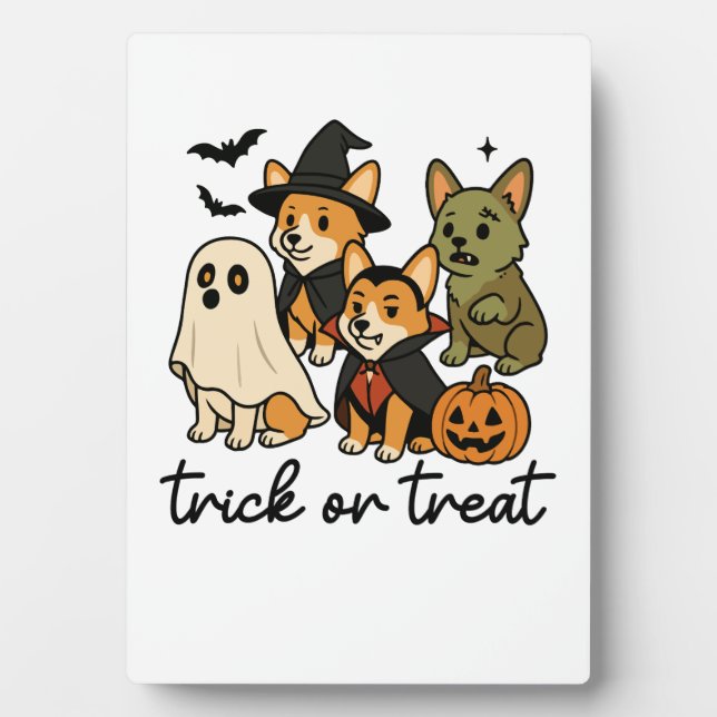 corgi halloween costume  plaque (Front)
