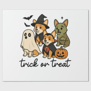 corgi halloween costume wrapping paper