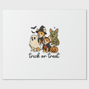 corgi halloween costume wrapping paper