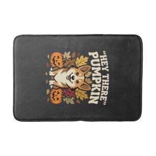 Corgi Halloween Hey There Pumpkin Design Bath Mat