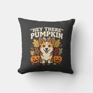 Corgi Halloween Hey There Pumpkin Design Cushion
