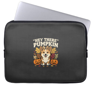 Corgi Halloween Hey There Pumpkin Design Laptop Sleeve