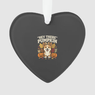 Corgi Halloween Hey There Pumpkin Design Ornament