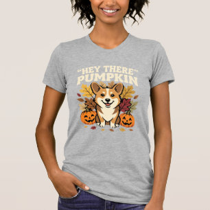 Corgi Halloween Hey There Pumpkin Design T-Shirt
