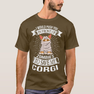 Corgi Halloween Party Cute Mummy Costume Dog Lover T-Shirt