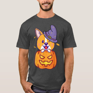 Corgi Halloween Pumpkin Costume For Women Men Kids T-Shirt