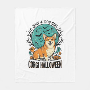 Corgi Halloween Shirt for Dog Loving Girls_1 Fleece Blanket