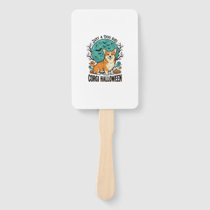 Corgi Halloween Shirt for Dog Loving Girls_1 Hand Fan