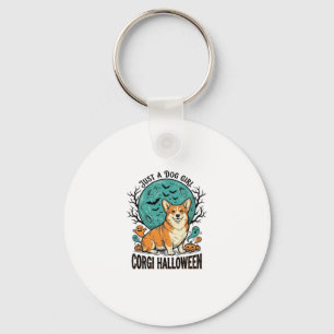 Corgi Halloween Shirt for Dog Loving Girls_1 Key Ring