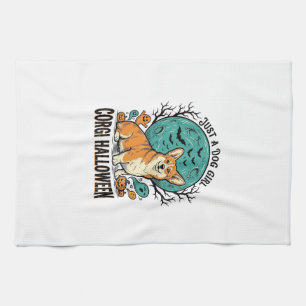 Corgi Halloween Shirt for Dog Loving Girls_1 Tea Towel