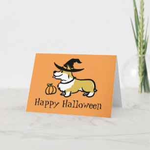 Corgi Halloween- Witch Card