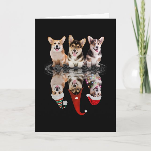 corgi happy christmas funny disguise dog card (Front)