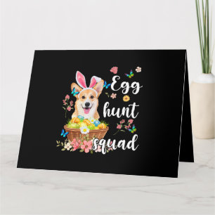 Corgi Happy Easter Day Colourful Egg Hunt Squad Card