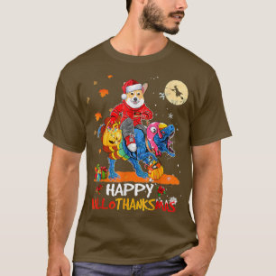 Corgi Happy Hallothanksmas Halloween Thanksgiving T-Shirt