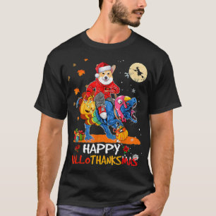Corgi Happy Hallothanksmas Halloween Thanksgiving T-Shirt