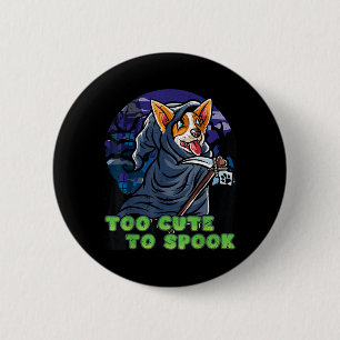 Corgi Happy Halloween Costume Grim Reaper 6 Cm Round Badge