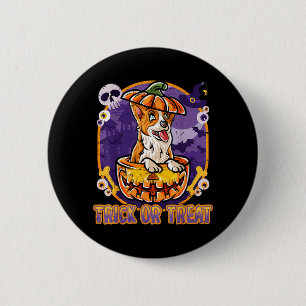 Corgi Happy Halloween Pumpkin Dog 6 Cm Round Badge