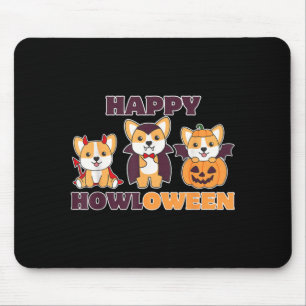 Corgi Happy Howloween Pumpkin Vampire Dogs Mouse Mat