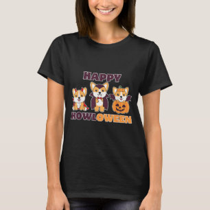 Corgi Happy Howloween Pumpkin Vampire Dogs T-Shirt
