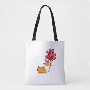 Corgi Heart Balloons Bag