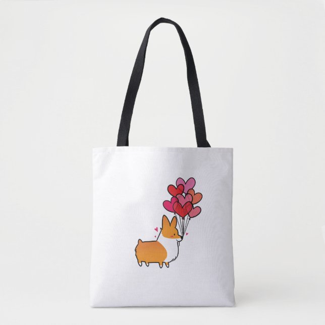 Corgi Heart Balloons Bag (Front)
