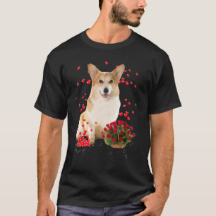 Corgi Hearts Balloons And Rose Basket Valentine's T-Shirt