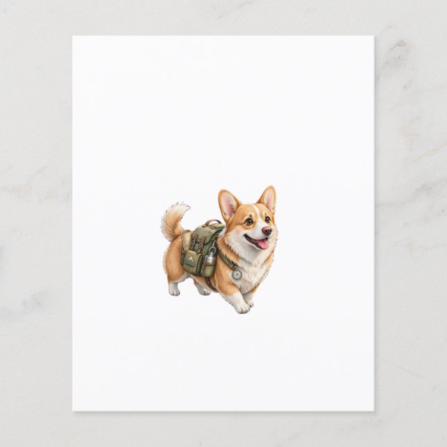 Corgi Hiking Adventure Watercolor Flyer (Front)