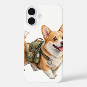 Corgi Hiking Adventure Watercolor iPhone 16 Case